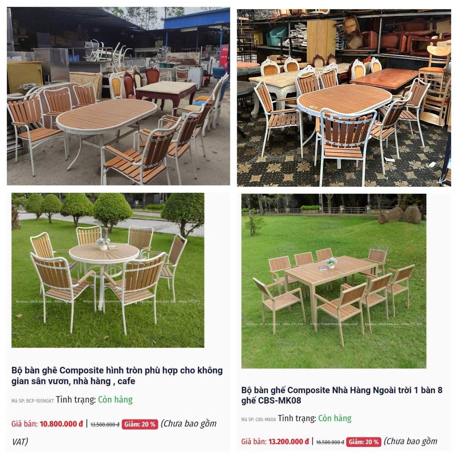Bộ bàn ghế café ngoài trời cũ