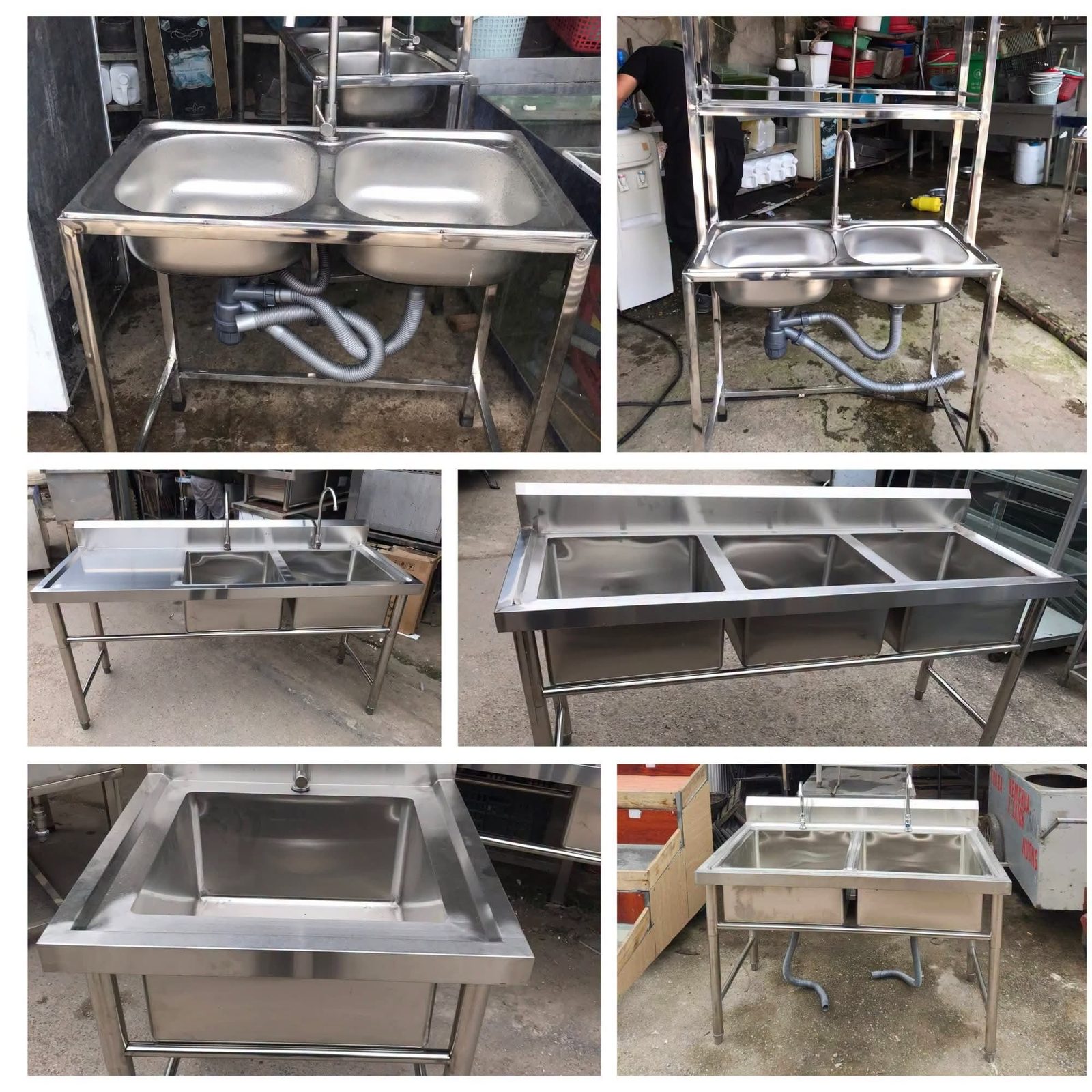 Bồn rửa, bàn inox bếp cũ cho quán ăn