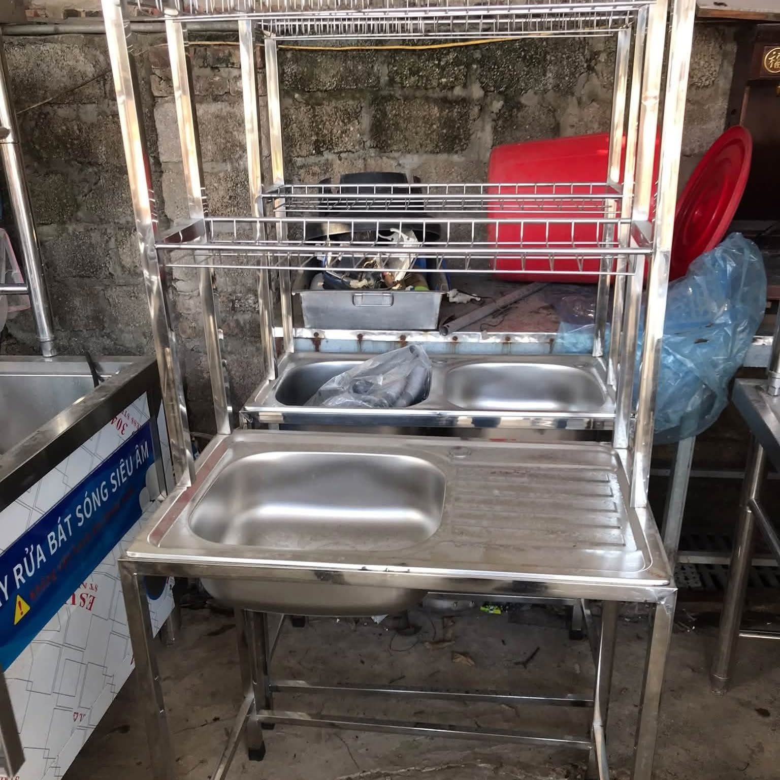 Bồn rửa inox cũ cho bếp quán