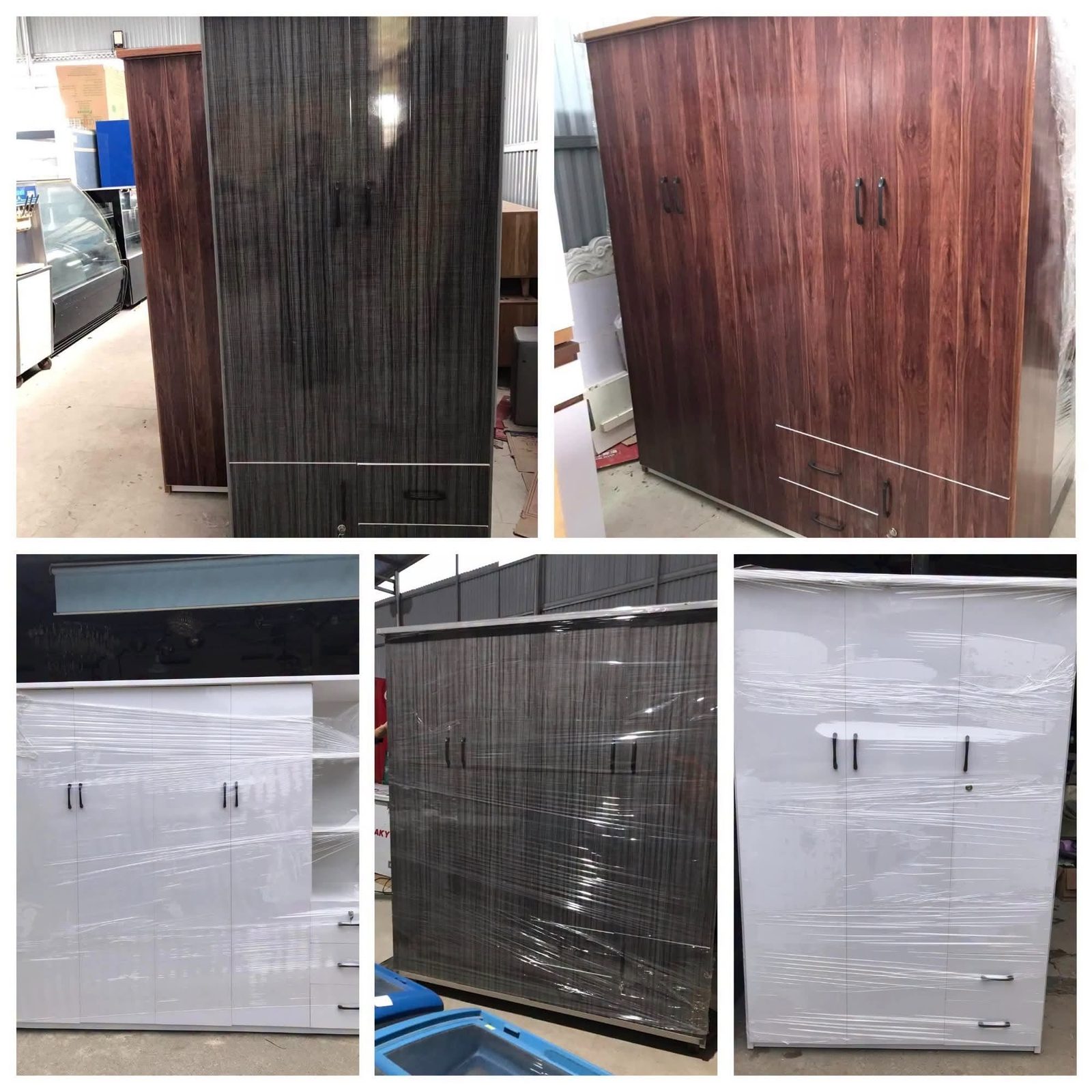 Tủ gỗ và tủ hồ sơ sắt cũ tại kho Chợ giời